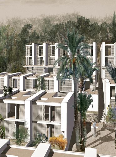 40 logements de fonction et 4 villas  - Parc Peltzer Alger - Concours 