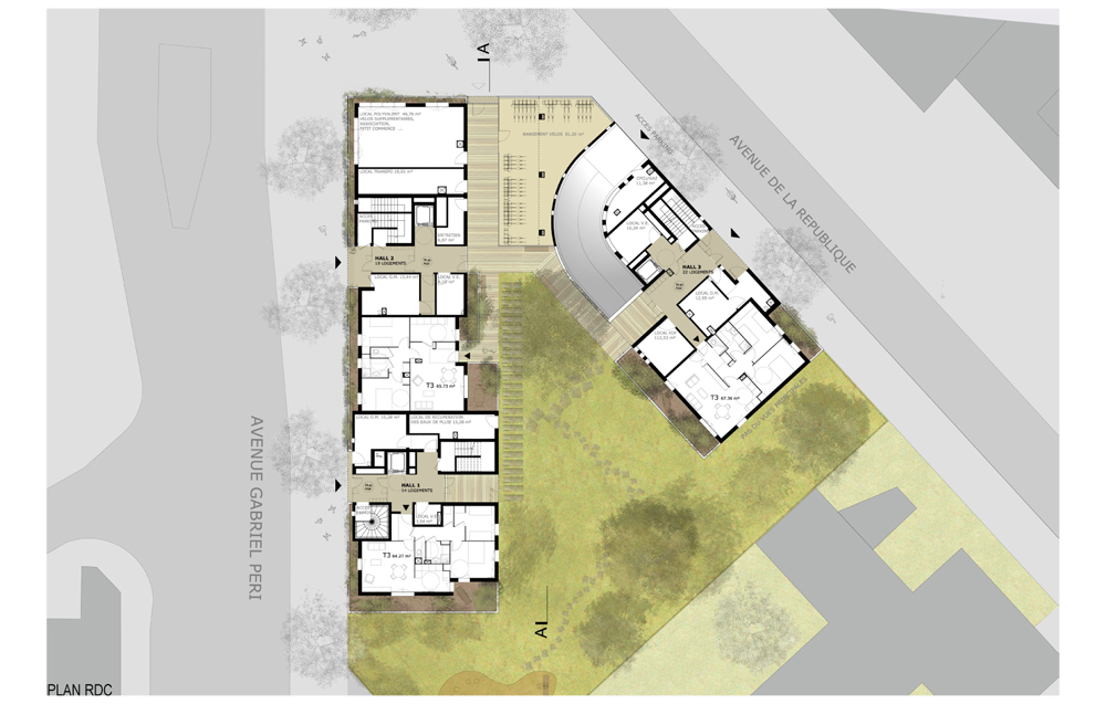 55 logements P.L.S. - Gabriel Perri/République Gennevilliers (92) - Concours